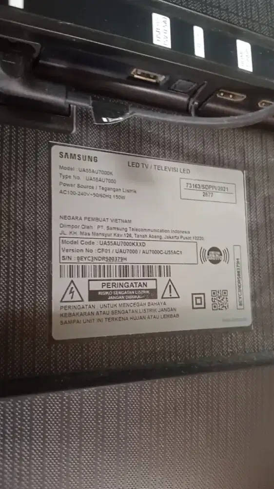 Tv samsung smart ua55au7000 minus gak Mau angkat hidup