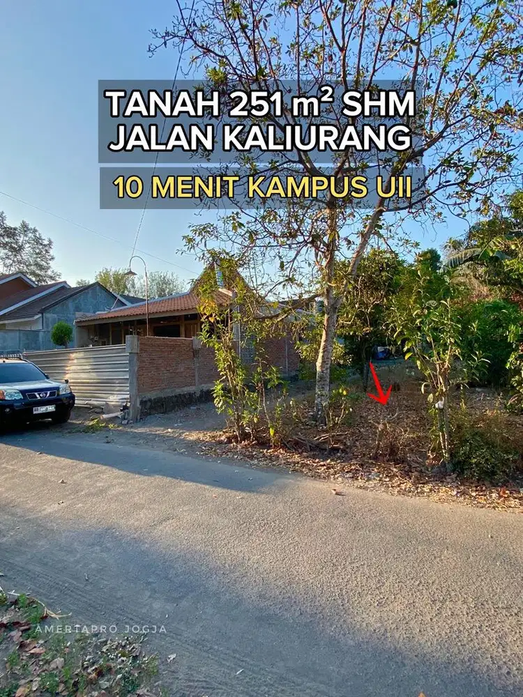 Tanah 251 m² SHM Pekarangan Jalan Kaliurang 10 menit kampus UII Jogja