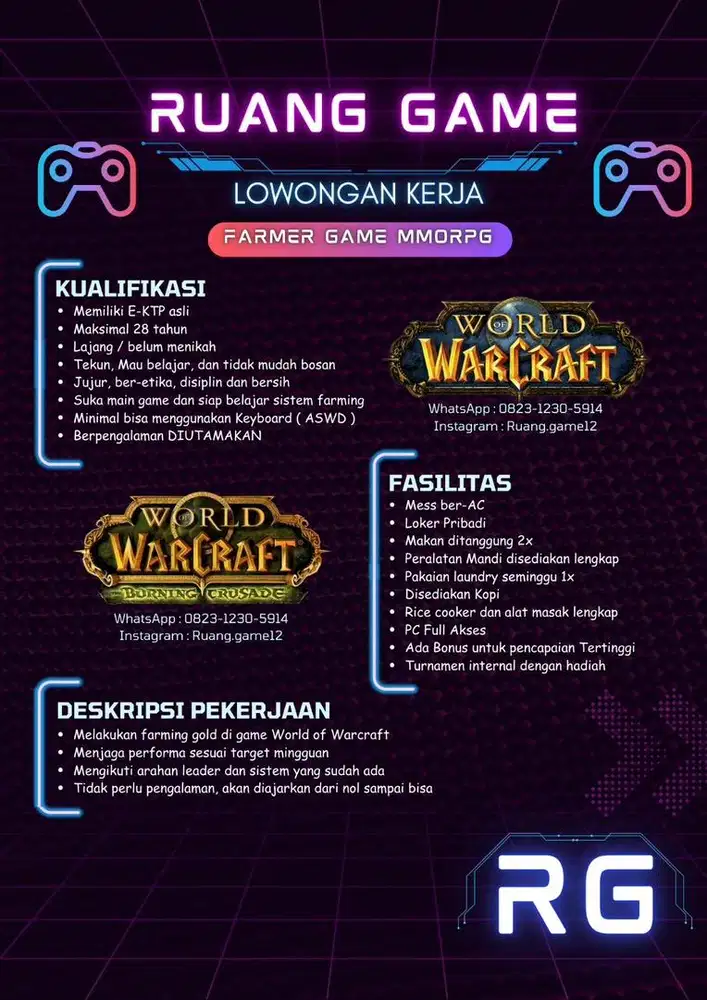 LOWONGAN KERJA FARMER GAME MMORPG