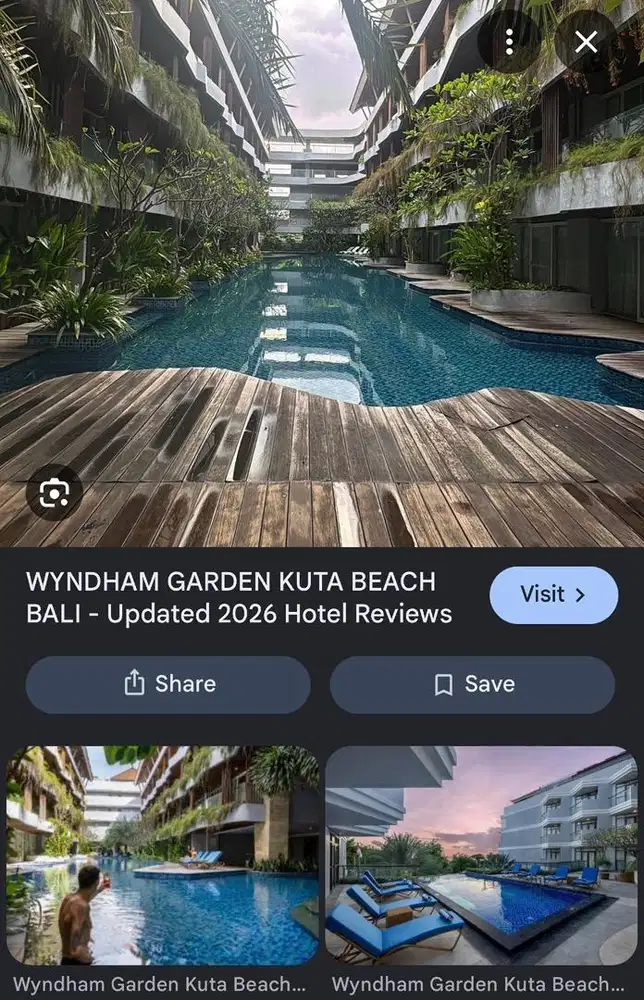 Tiket Voucher Hotel Wyndham Kuta Bali tgl 10-13 Okt 26 inc sarapan
