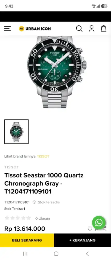 Jam tangan Tissot sestar chronograph