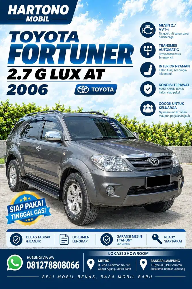 Fortuner 2.7 Autometik 2006 Mulus
