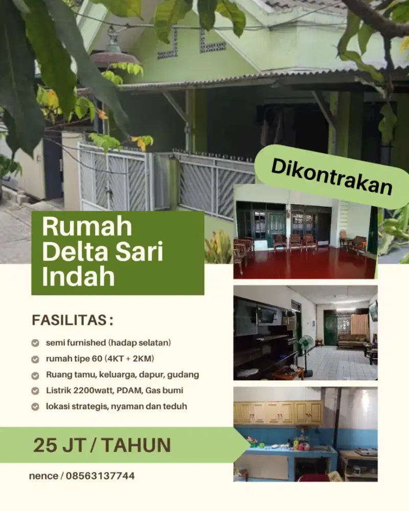 dikontrakan rumah delta sari indah