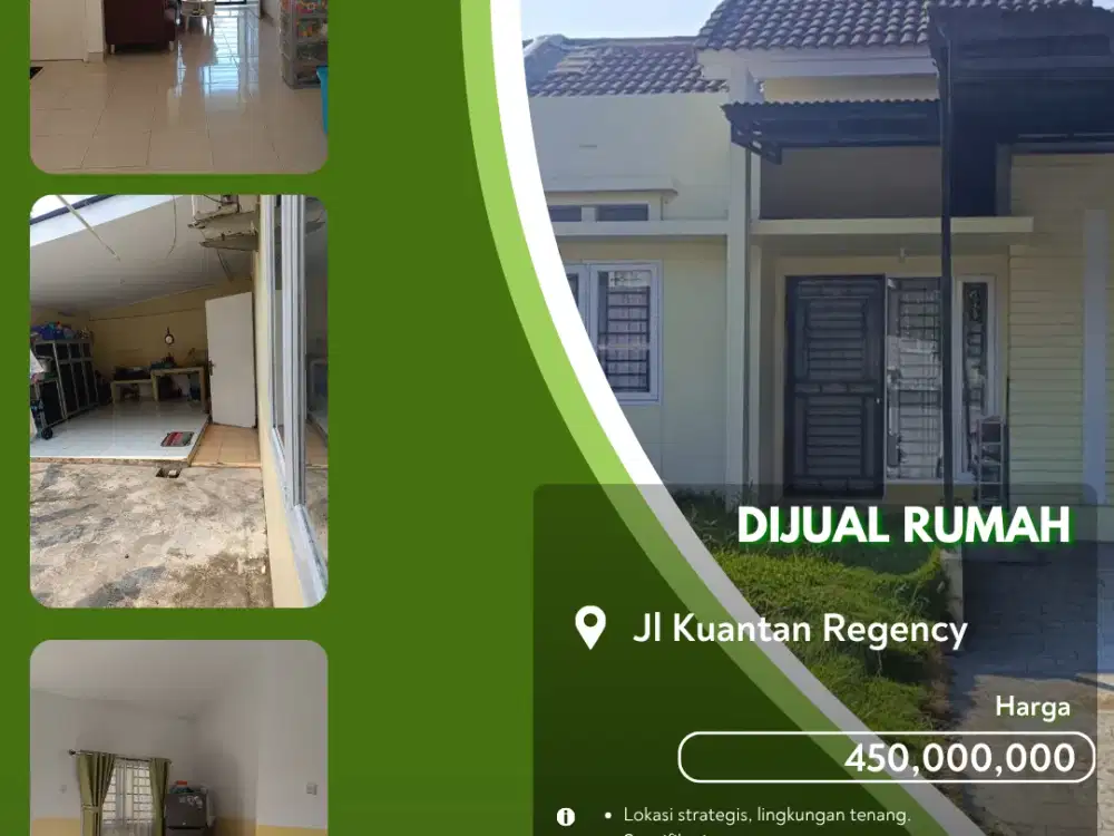 Dijual Rumah Kuantan Regency Pekanbaru Kota Siap Huni Harga 450 Jutaan Saja!