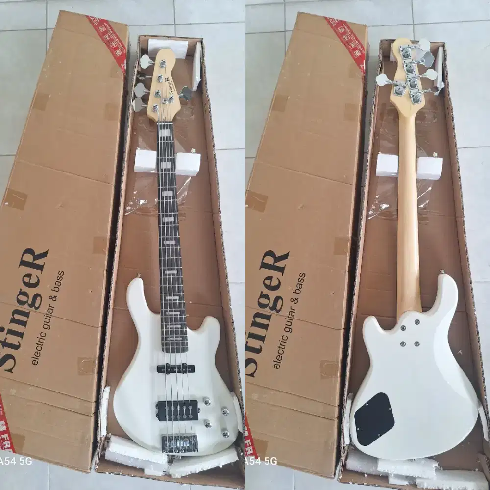 Bass stinger sjb 750 white 5 string cort