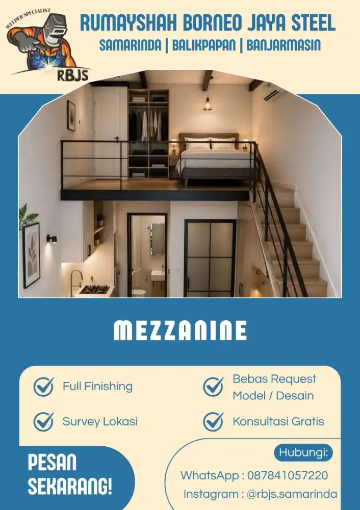 MEZZANINE BESI CUSTOM | LANTAI TAMBAHAN RUMAH & TOKO