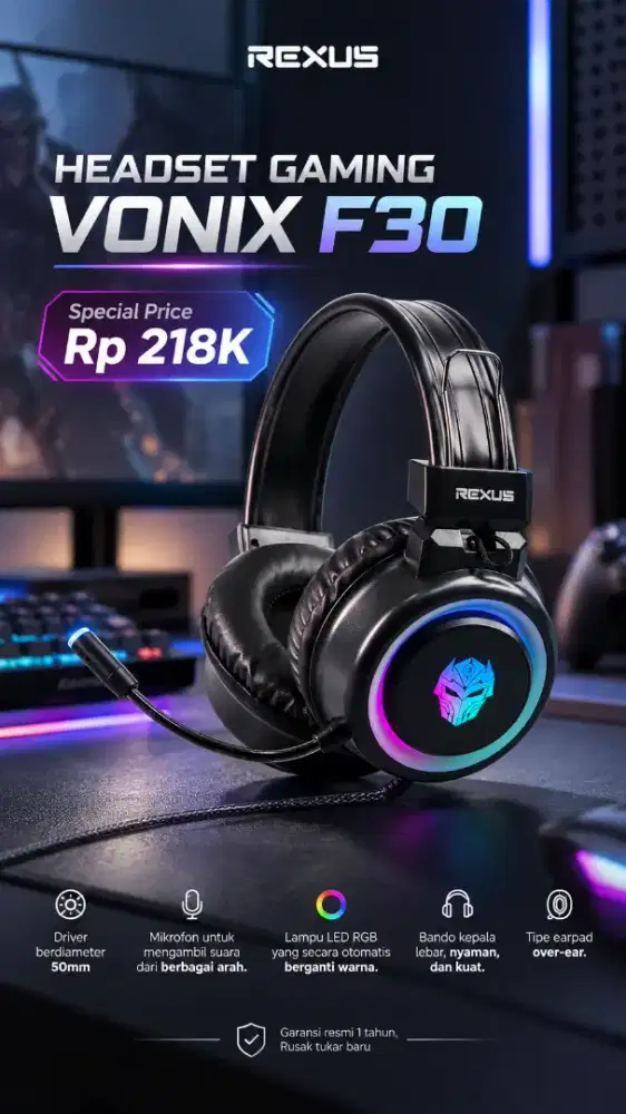 Headset gaming rexus Vonix F30