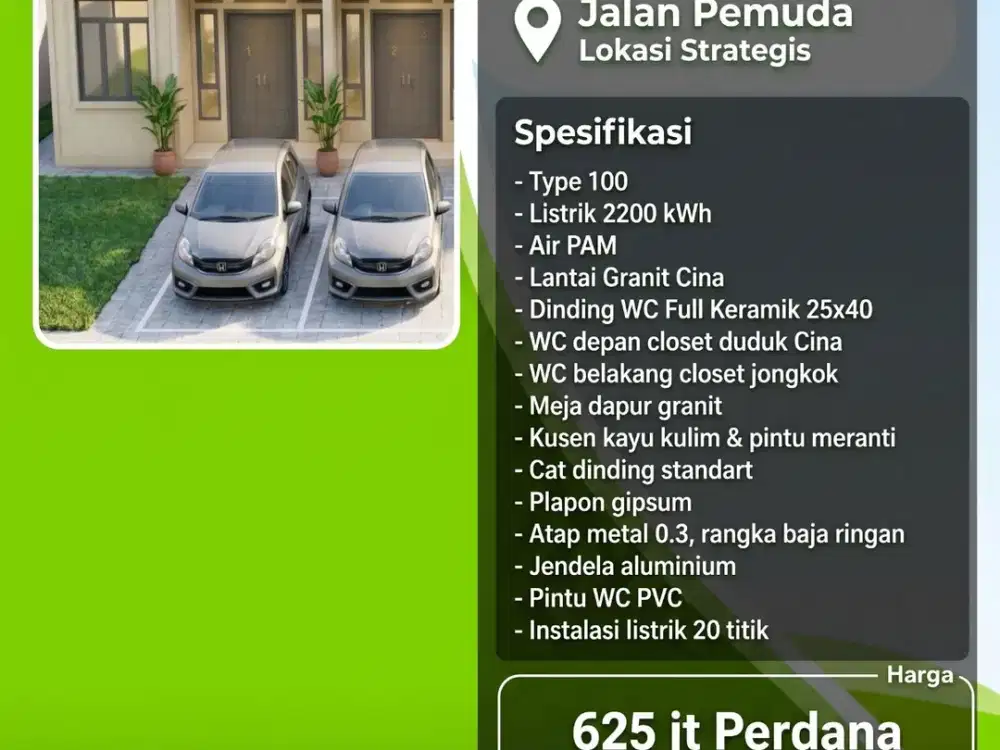 Dijual Rumah Baru Jalan Pemuda Pekanbaru Kota All New Harga 600 Jutaan Saja!