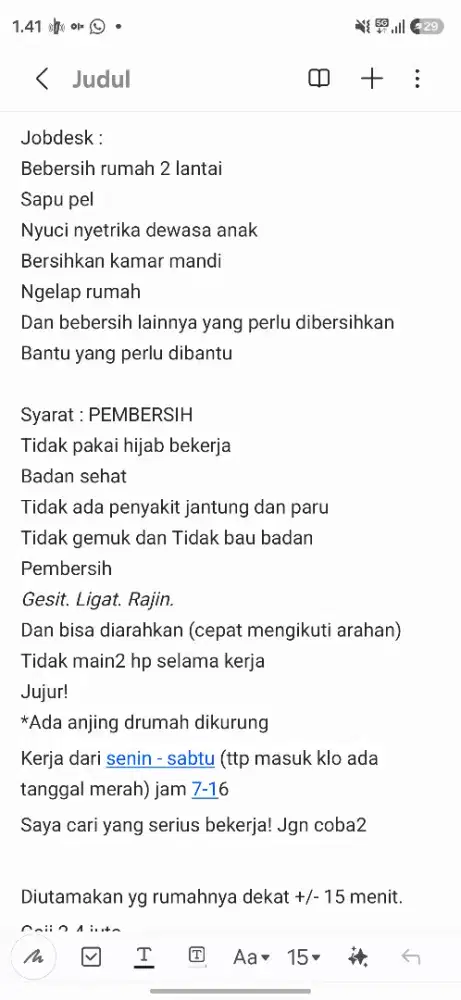 ART GDC KAV BRI pulang pergi