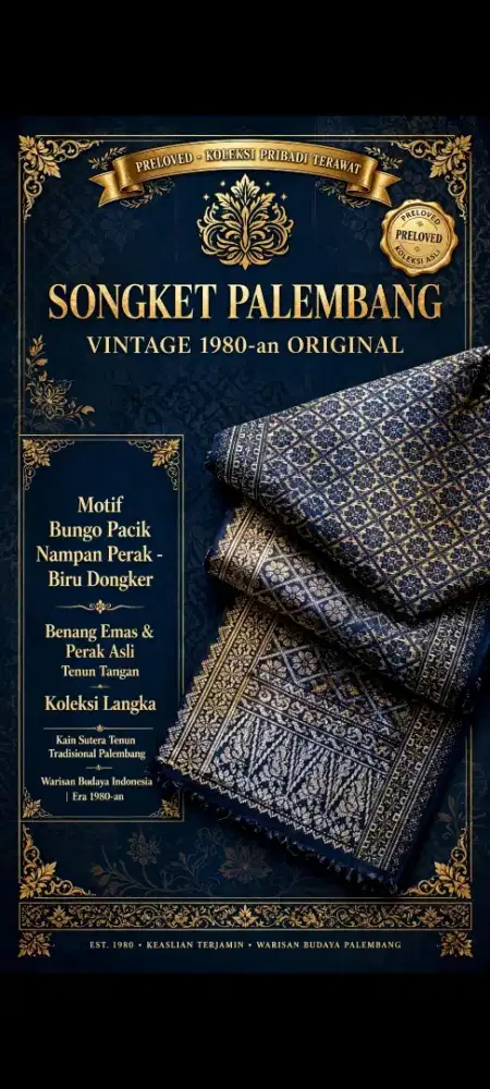 PRELOVED SONGKET PALEMBANG PREMIUM KOLEKSI LAWAS