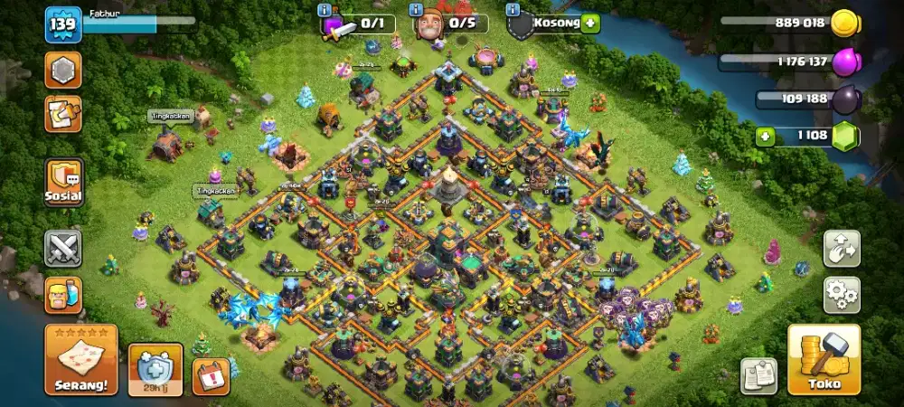 Jual Akun COC TH14 Level 139 – Hero & Base Berkembang