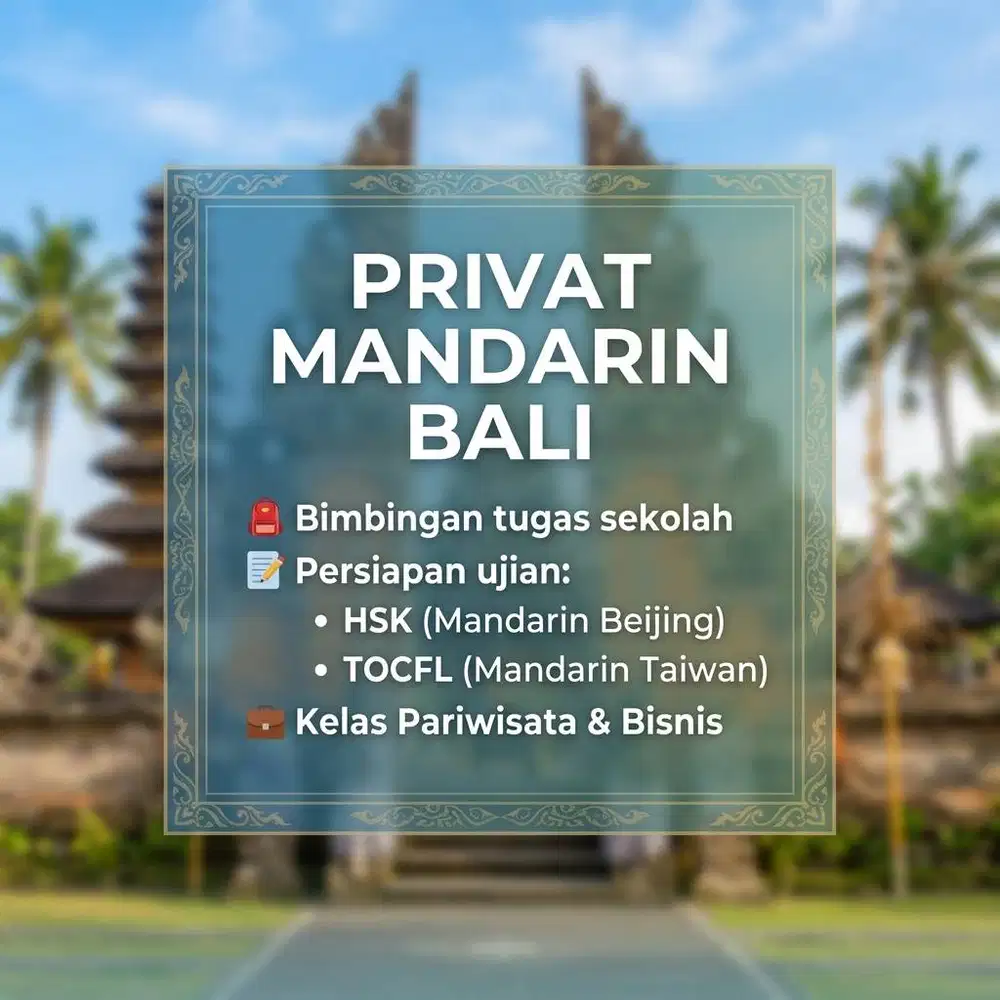 Privat Mandarin HSK & TOCFL Denpasar Badung