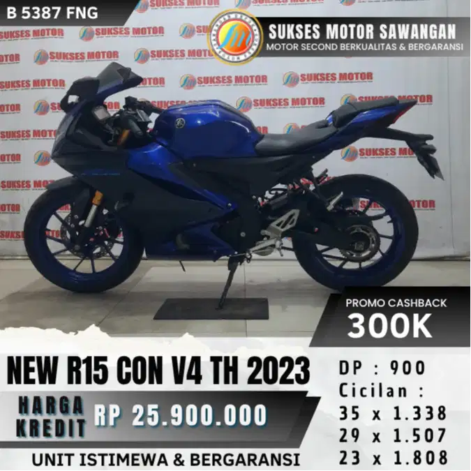 CASH KREDIT YAMAHA NEW R15 CON TH 2023 R15 V4 BIRU MULUS BERGARANSI