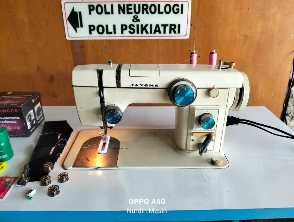Mesin jahit Multifungsi ada JANOME dinamo luar komplit siappakai