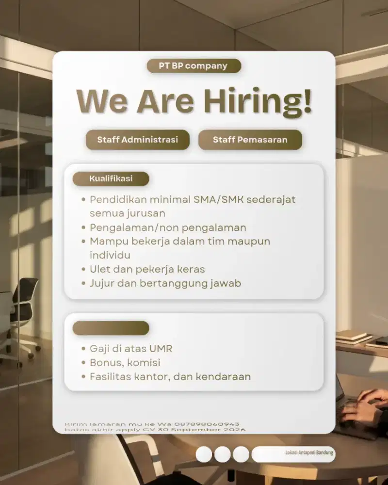 Loker bandung 2026 GARTIS