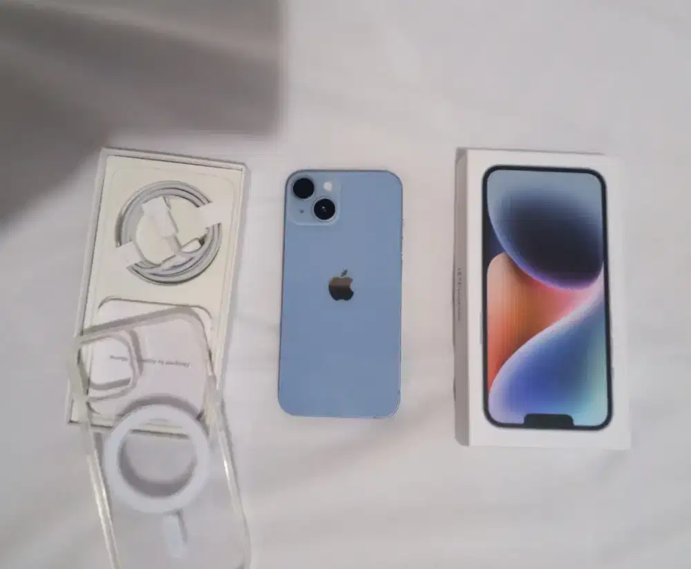 Iphone 14 blue wifi only fullset mulus