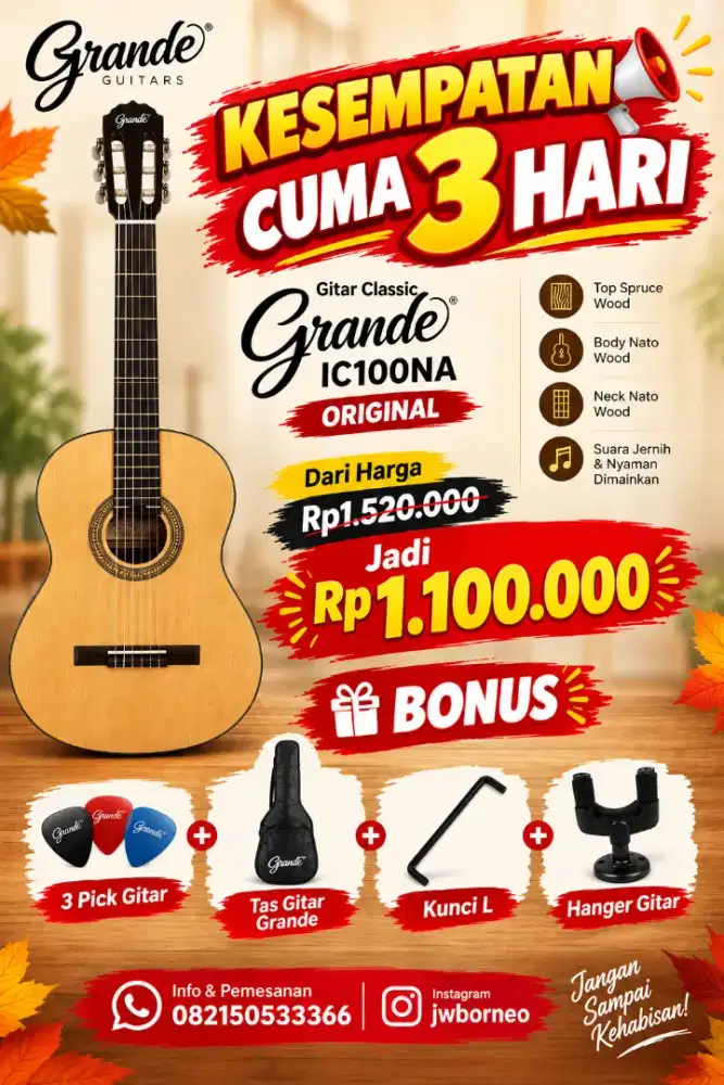 GITAR CLASSIC GRANDE IC100NA ORIGINAL