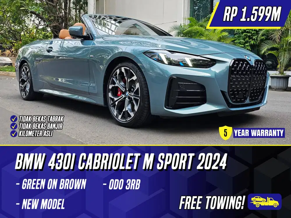 BMW 430i Cabriolet M Sport 2024 Green on Brown Hijau Convertible 430 i