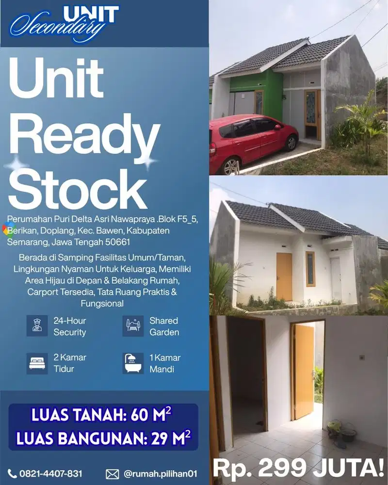 HUNIAN DENGAN LUAS YANG EFISIEN & FASILITAS LENGKAP KEBUTUHAN DASAR