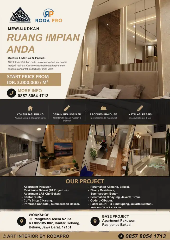 Vendor/Kontraktor Interior Custom Rumah, Kantor & Cafe