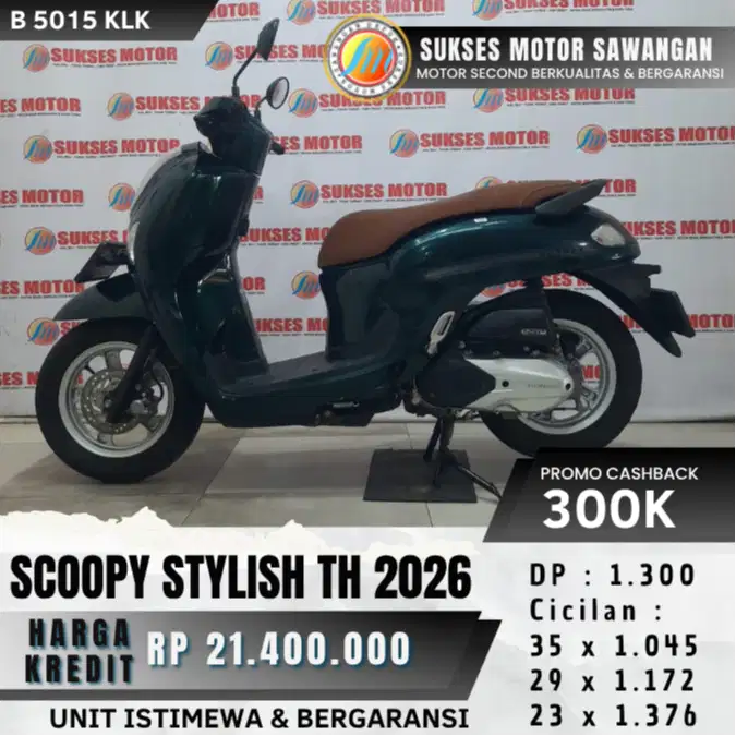 CASH KREDIT HONDA NEW SCOOPY STYLISH TH 2026 HIJAU MULUS BERGARANSI