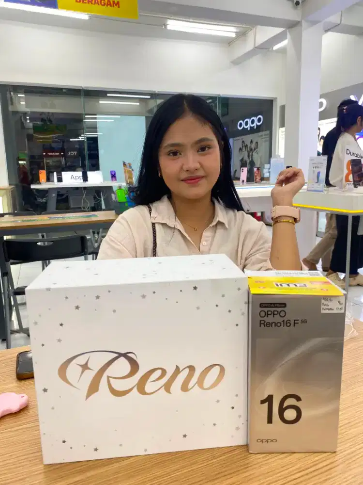 Oppo Reno 16F 8/256GB Diskon 5% Gratis Voucher Belanja 500Ribu