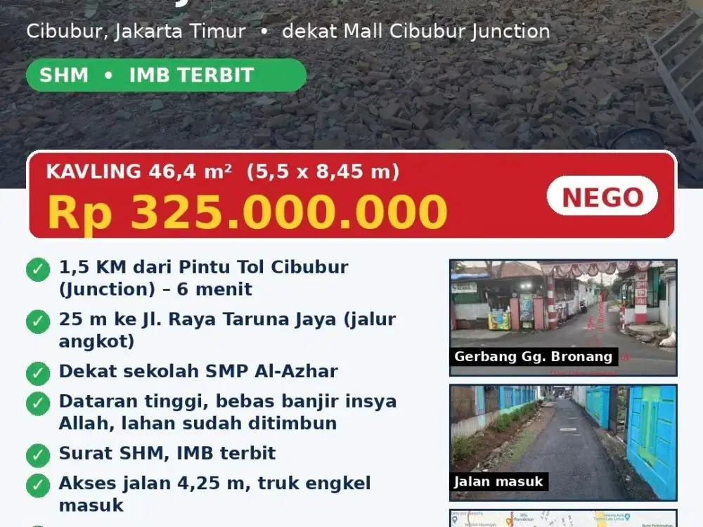 TANAH KAVLING CAKEP SIMETRI
