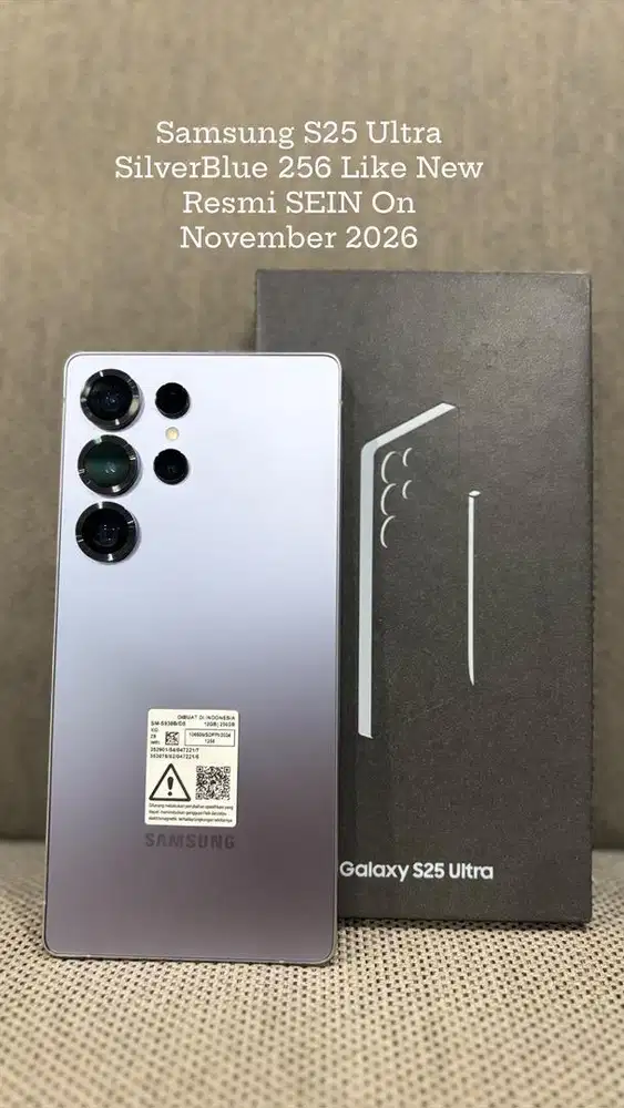 Samsung S25 Ultra SilverBlue 256 Like New Resmi SEIN On November 2026