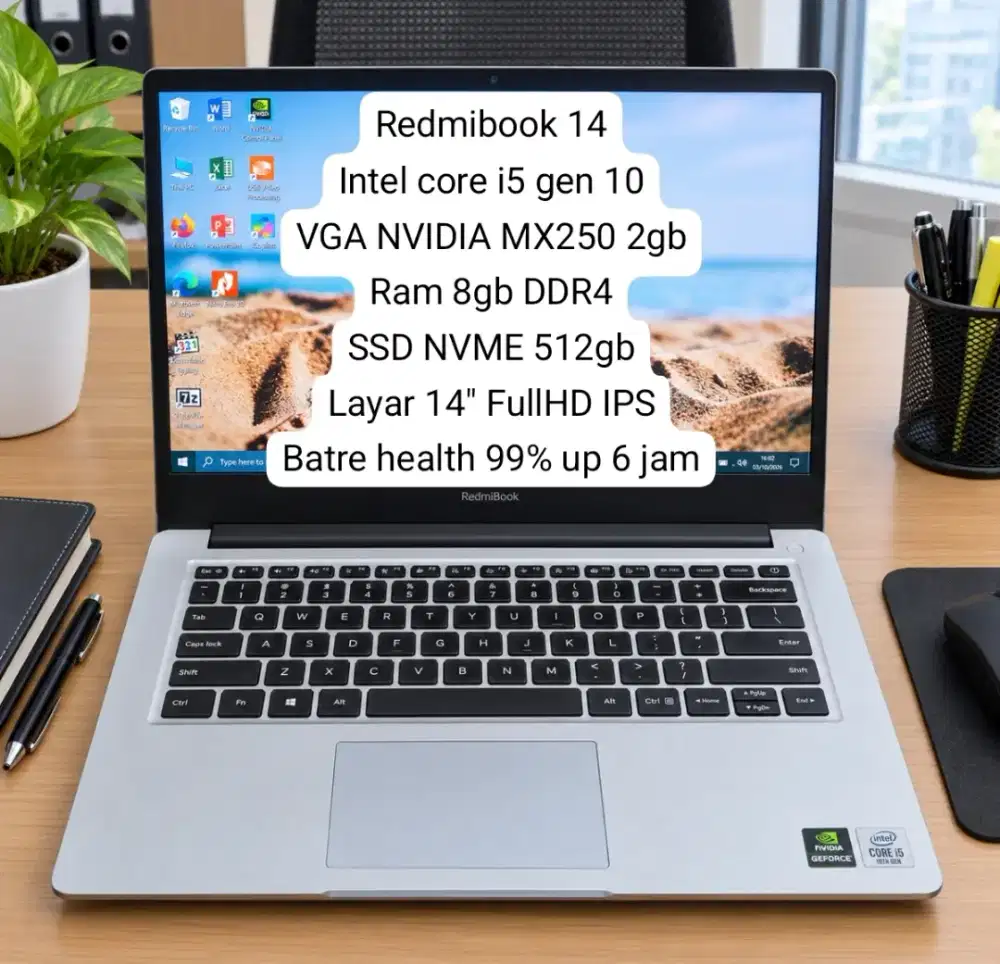 Laptop Core i5 gen 10 VGA NVIDIA MX250 RAM 8/512GB SSD NVME