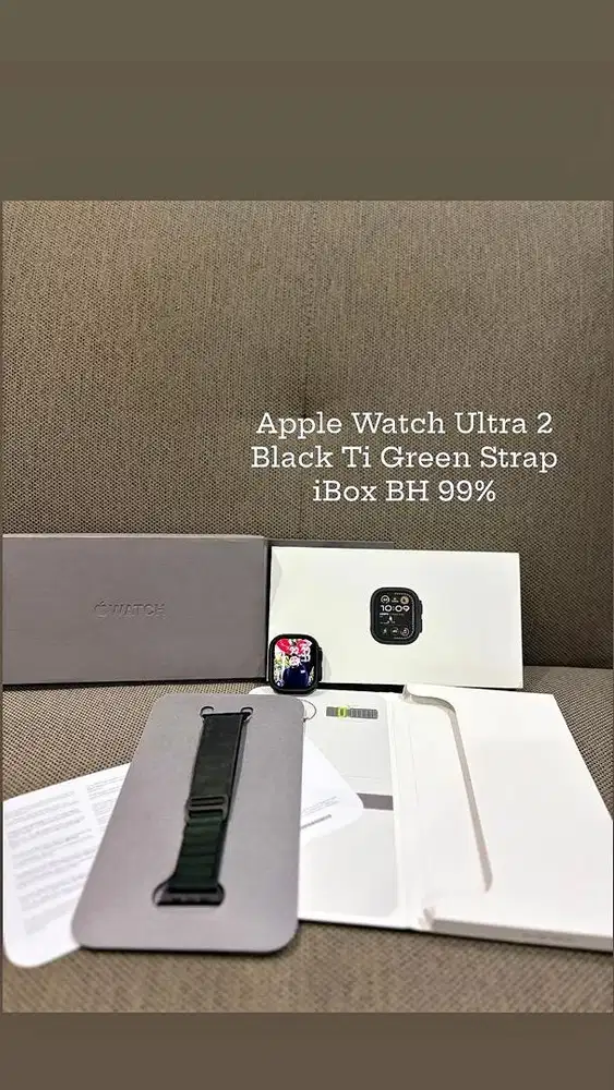Apple Watch Ultra 2 Black Ti Green Resmi iBox