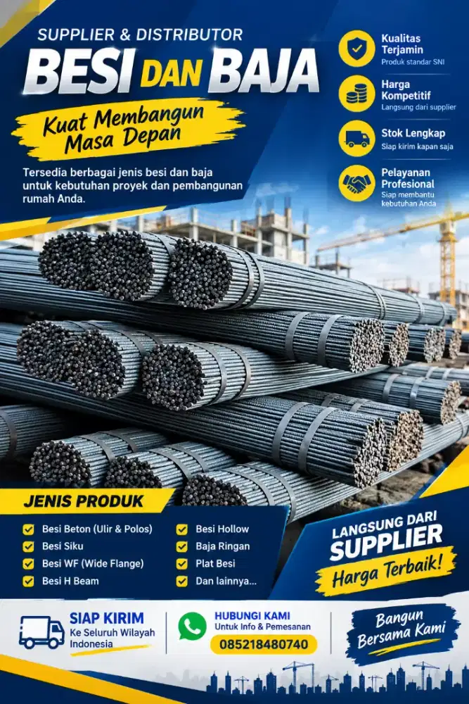 Jual Besi Beton SNI Ulir dan Polos