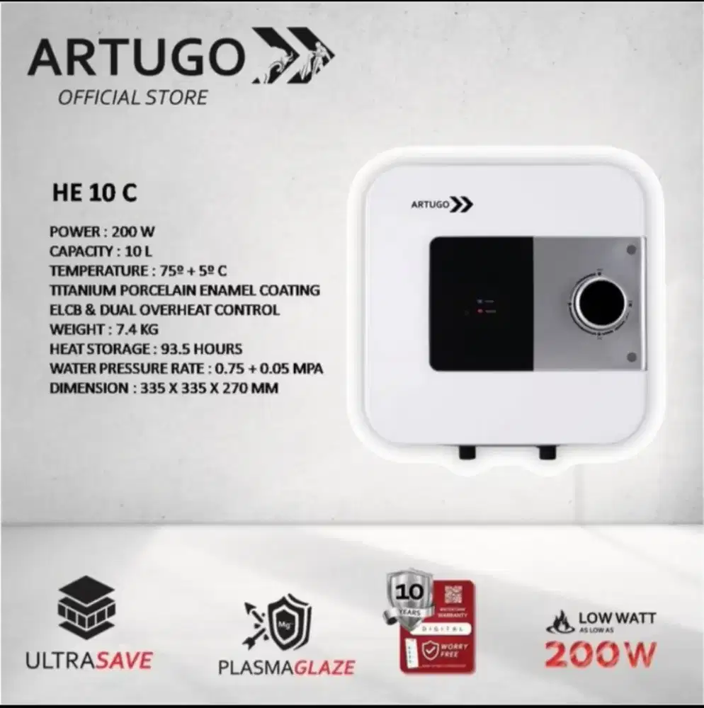 Jual Water Heater Artugo 10 C & 15 C