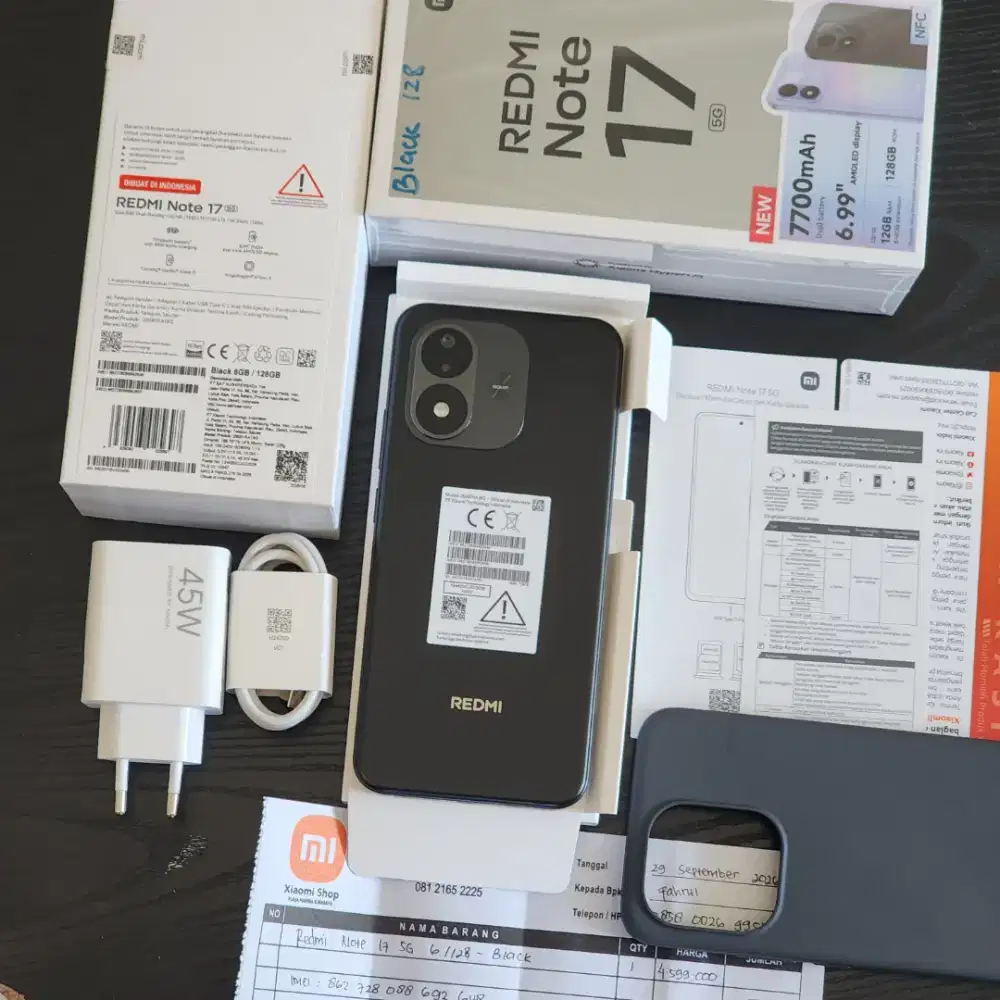 Redmi Note 17 5G Ram 6+6/128GB Black 1minggu pakai