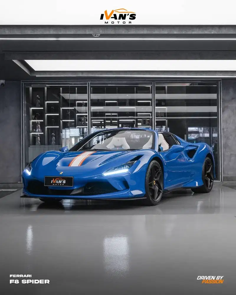 FERRARI F8 SPIDER 2022 LOW KM 1,xxx AZZURO DINO [ Blue ] On WHITE Blue