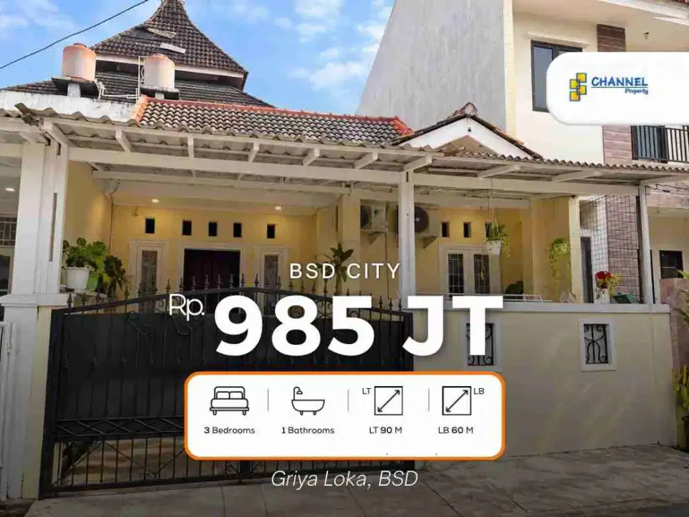 JUAL Rumah Murah 1 Lantai Siap Huni di BSD Griya Loka