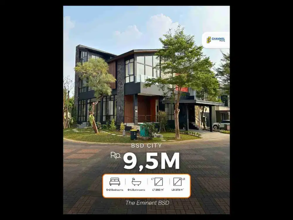 JUAL Rumah Mewah Posisi Hoek Dekat AEON Mall BSD The Eminent, Ls