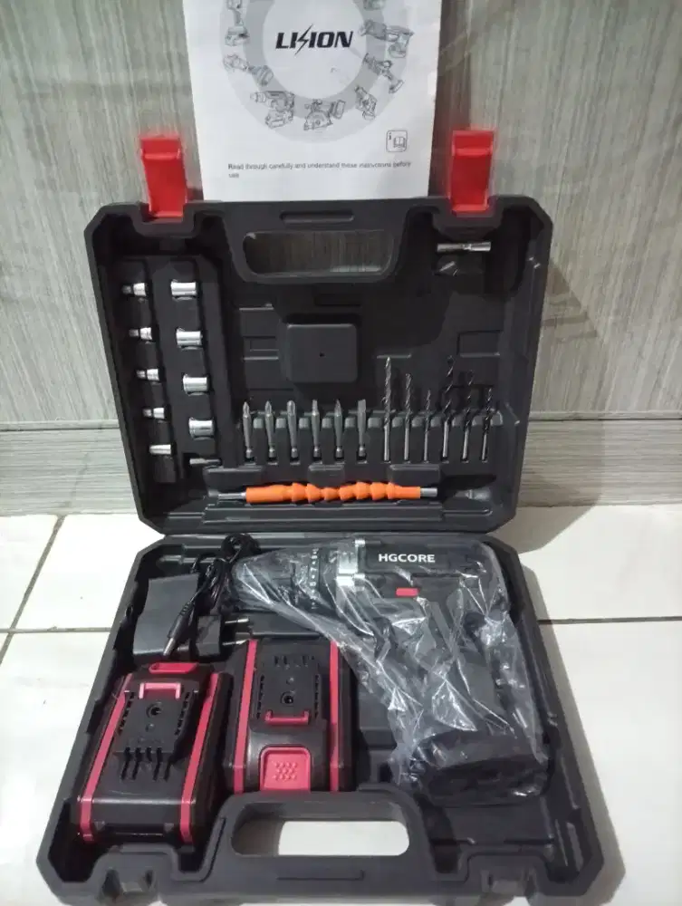 Bor batre 2 komplit Baru