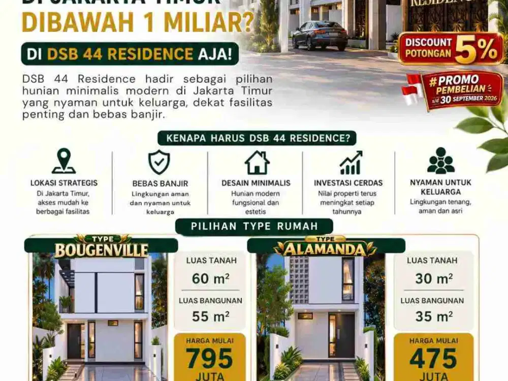 Rumah Cluster Cipayung Bambu Apus Jakarta Timur Murah Minimalis