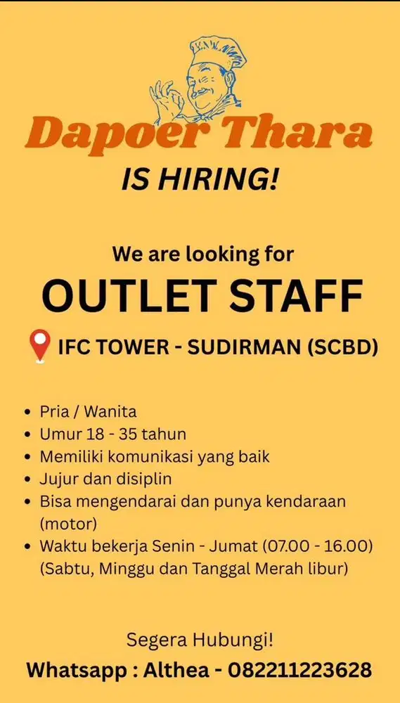 Dibutuhkan segera yang betul betul niat kerja