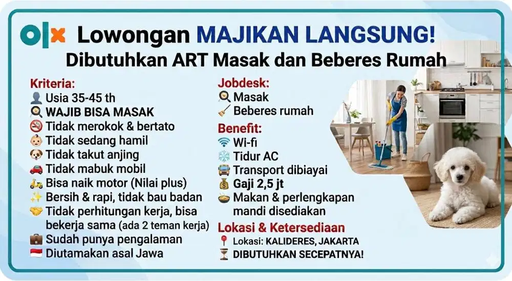 LOWONGAN MAJIKAN LANGSUNG!