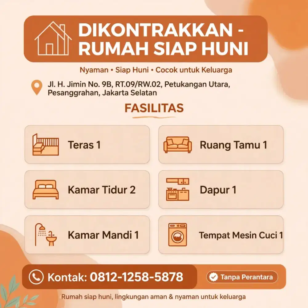 Disewakan Rumah di Petukangan Utara
