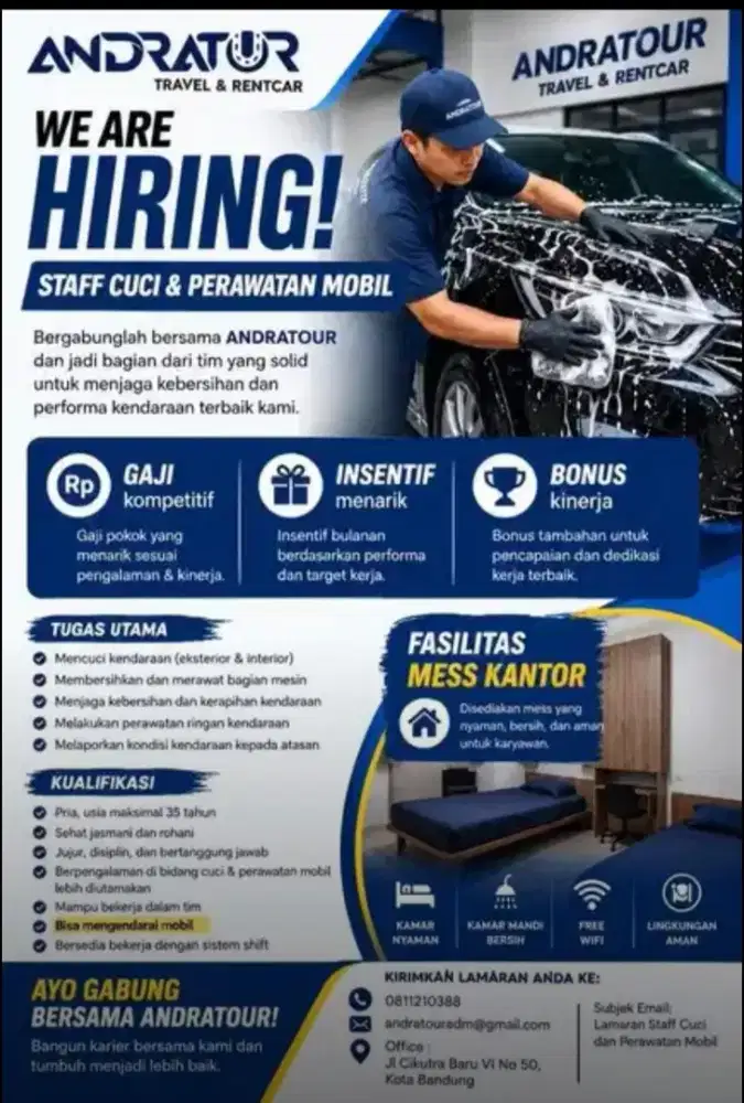 Dibutuhkan cuci mobil kendaraan mobil