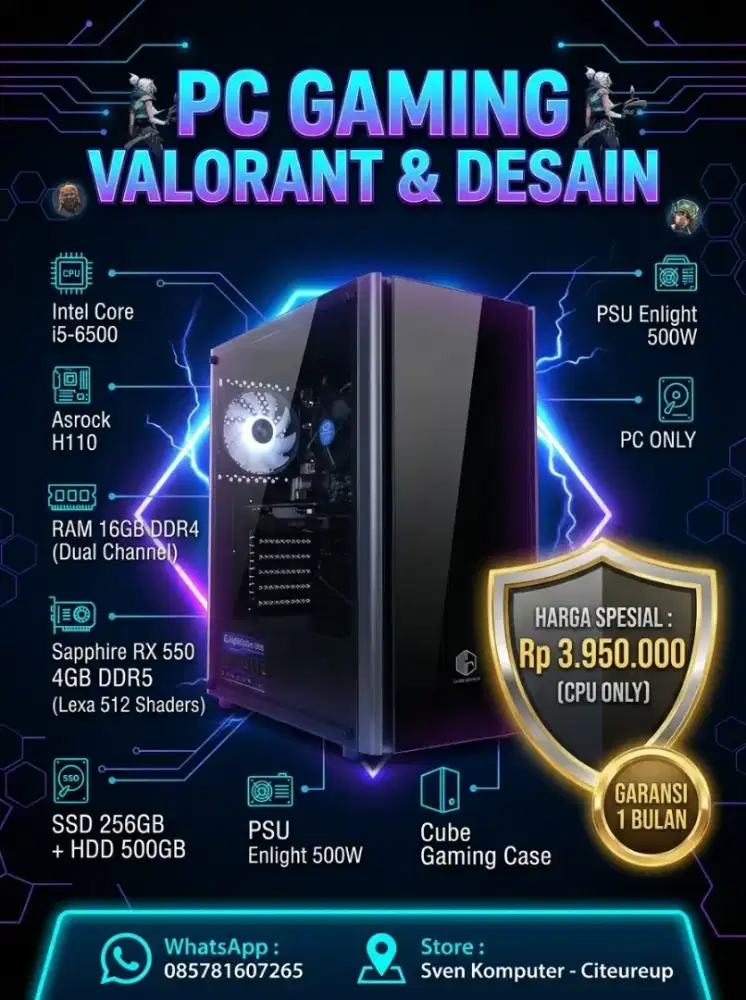 Cpu gaming game online valorant desain oke juga