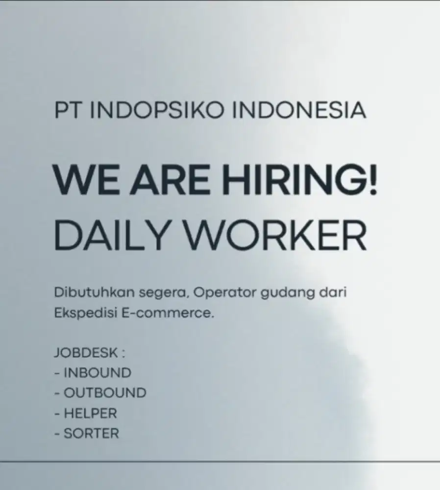 SORTER SICEPAT CAKUNG JAKARTA TIMUR (PROSES REKRUTMEN GRATIS)