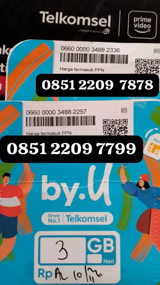 NOMOR CANTIK ByU ISI 3 GB NASIONAL KARTU TIDAK ADA HANGUSNYA.
