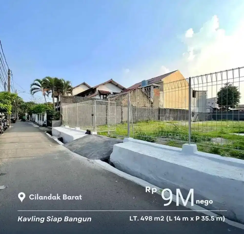 TURUN HARGA-Rp6.00M-Tanah Cilandak Barat 498m2