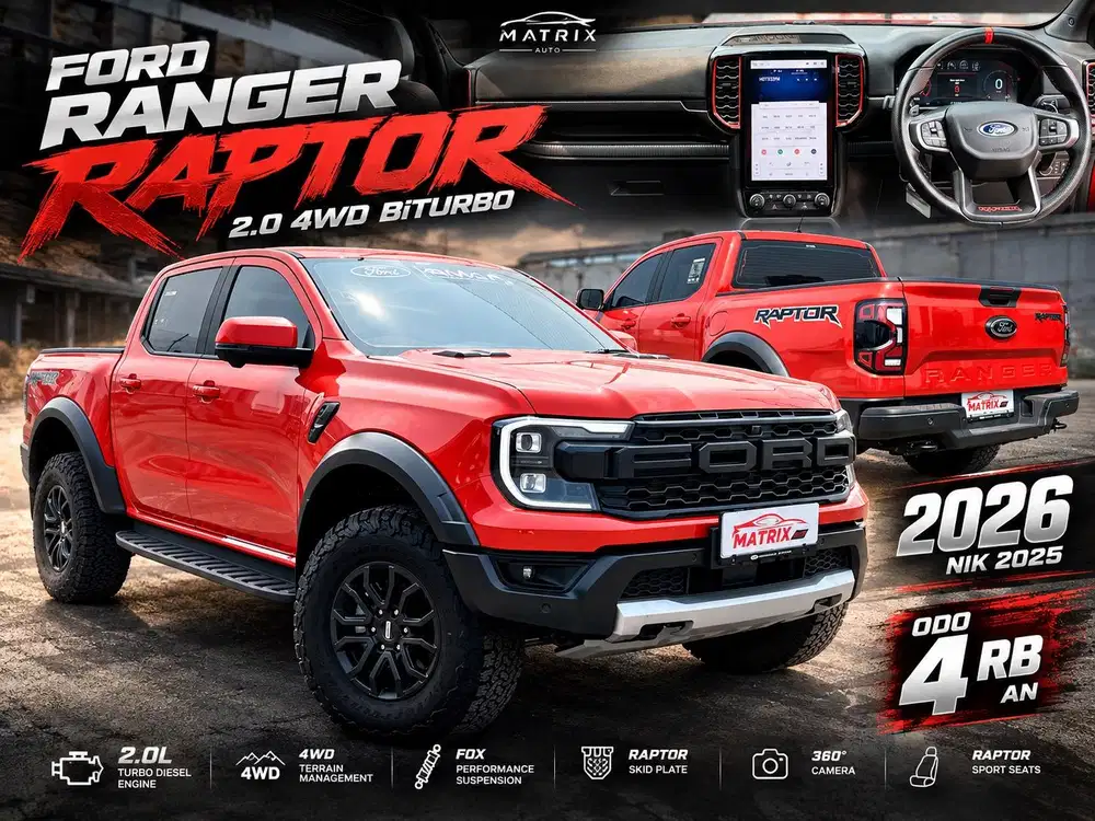 2025[4 RB KM]FORD RANGER RAPTOR 2.0 4x4 Biturbo ! LOW ODO ANTIK!