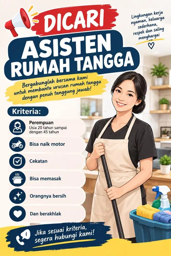 Lowongan Pekerjaan Asisten Rumah Tangga