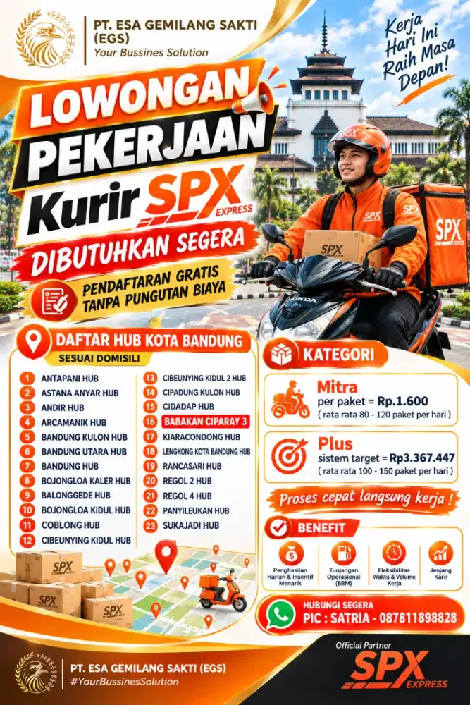 Loker kurir rider spx