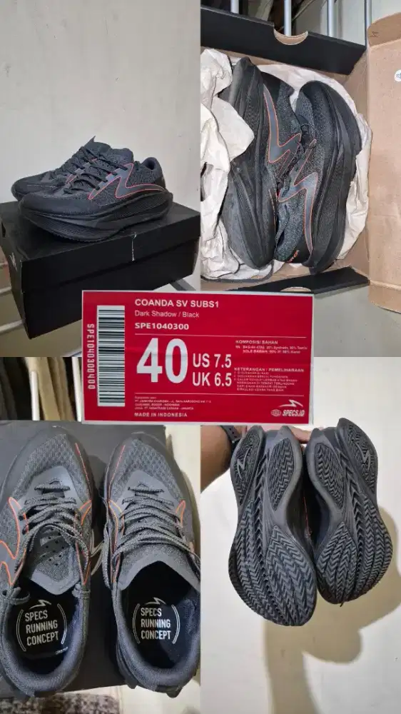Specs Coanda SV SUBS1 Dark Shadow Black Size 40 Original Like New